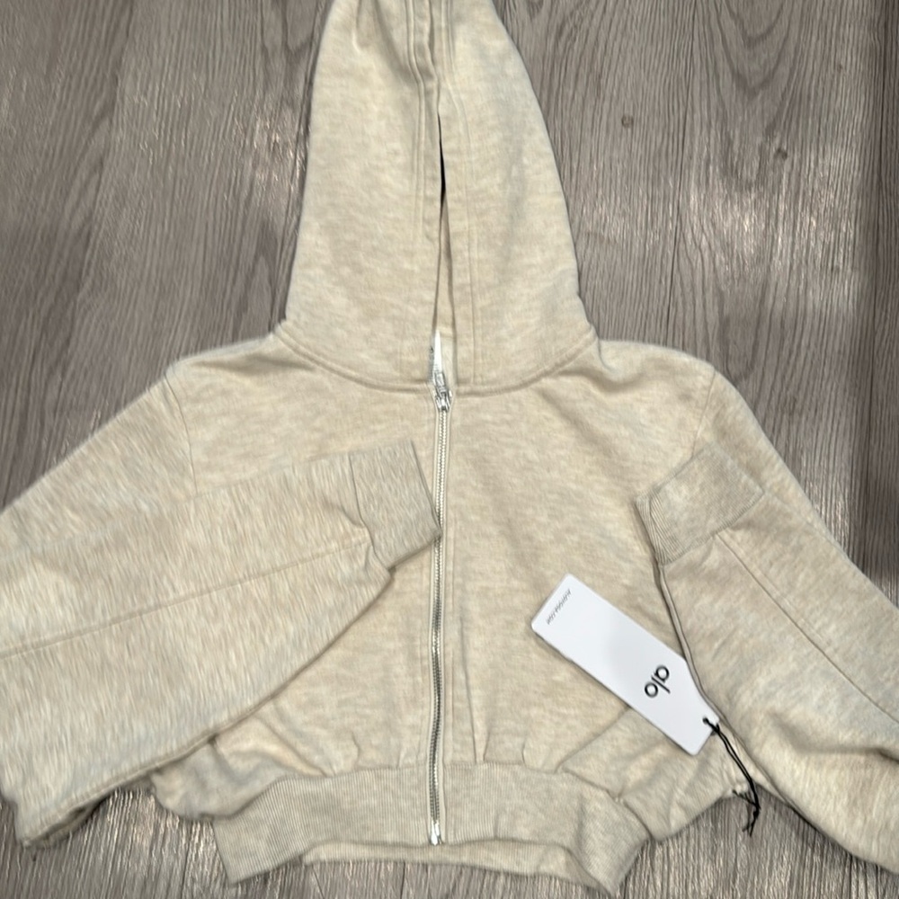 Alo yoga zip up Heather shortie hoodie